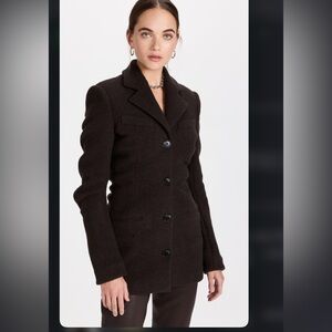 Alexander Wang brown wool jacket / fitted coat size 4, designer color ‘cola’